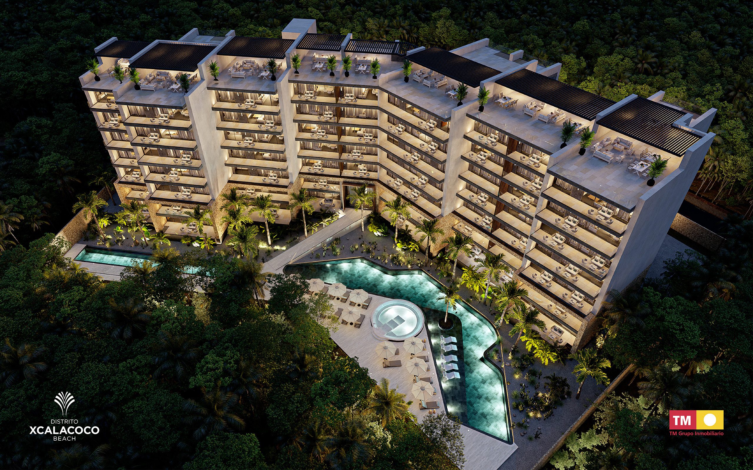 Distrito Xcalacoco Beach aerial view