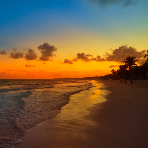 Homes in Mexico - tulum beach sunset - 1000x1000